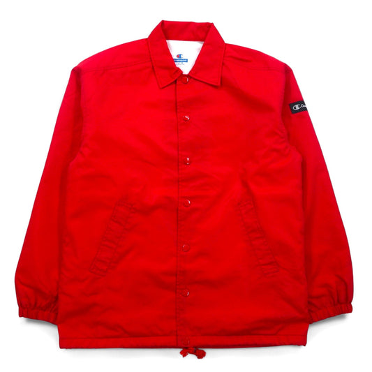 Champion products 90年代 コーチジャケット M レッド ナイロン バックロゴプリント