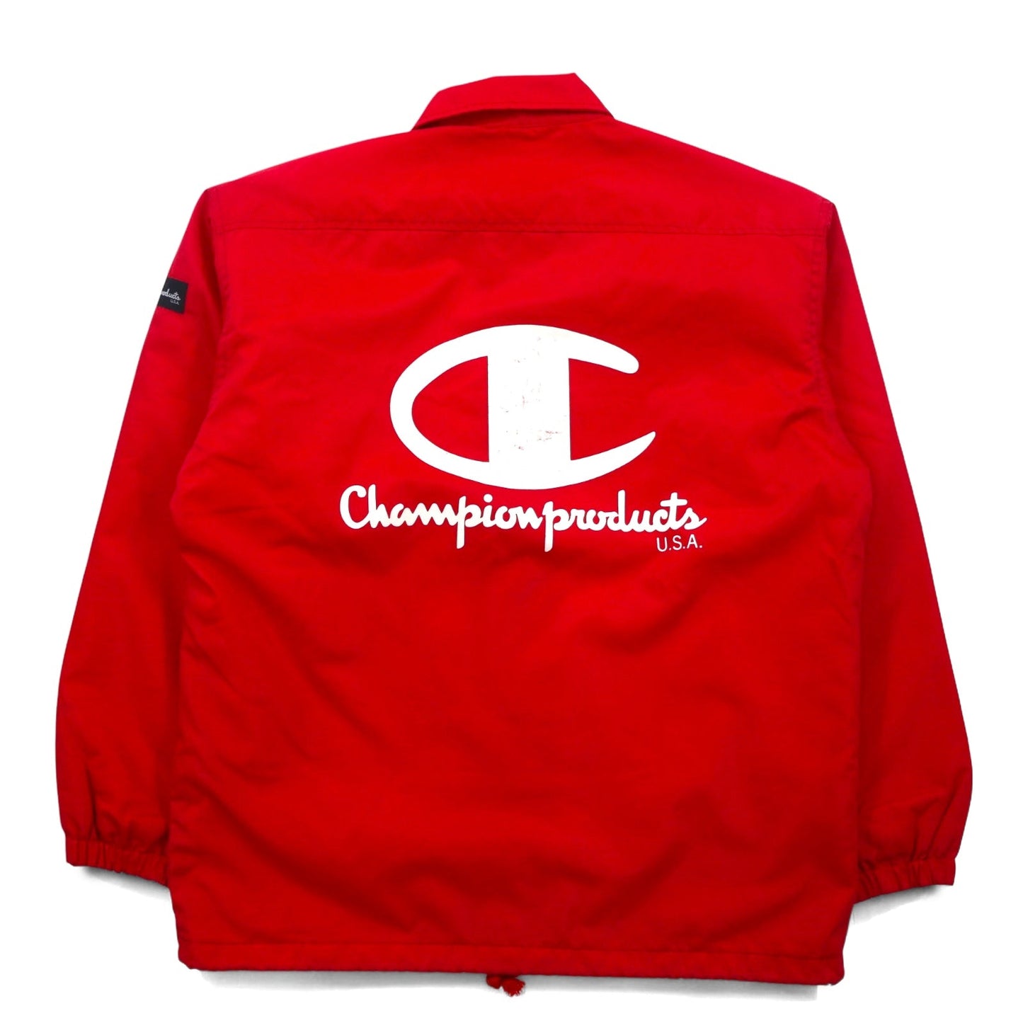 Champion products 90年代 コーチジャケット M レッド ナイロン バックロゴプリント