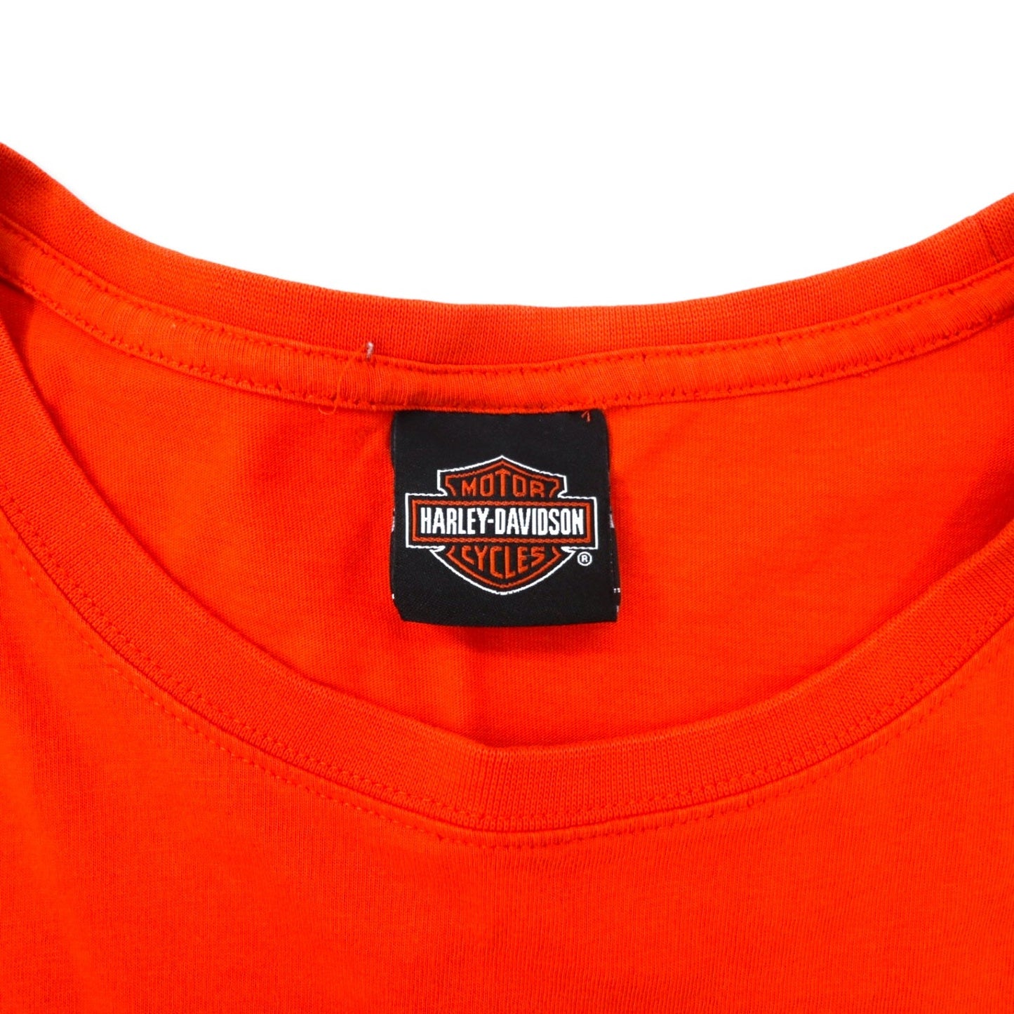 HARLEY DAVIDSON ロゴプリント Tシャツ ポケT 2XL オレンジ コットン FORT WAYNE, INDIANA ビッグサイズ