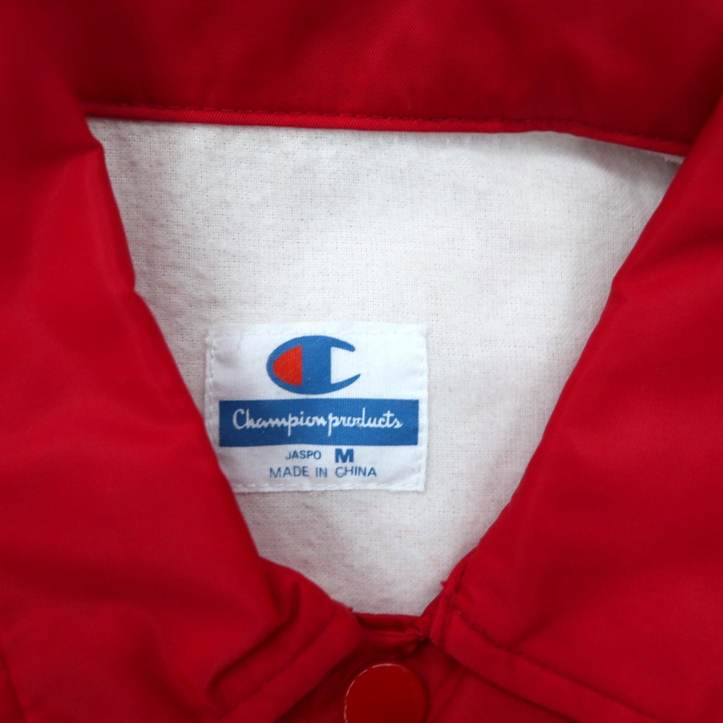 Champion products 90年代 コーチジャケット M レッド ナイロン バックロゴプリント