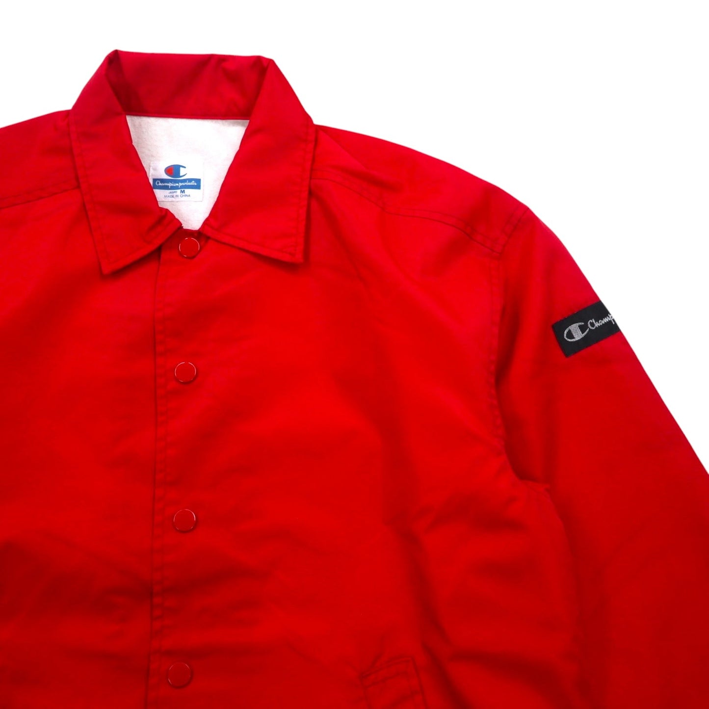 Champion products 90年代 コーチジャケット M レッド ナイロン バックロゴプリント