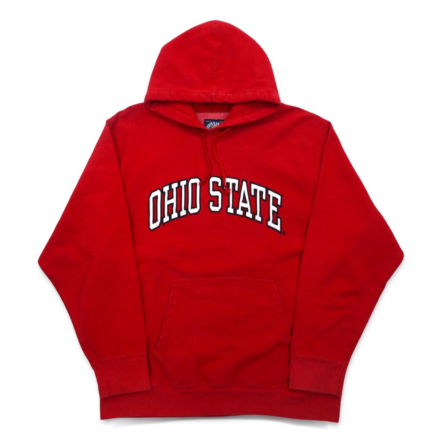 90年代 STEVE & BARRY'S リバースウィーブ プルオーバー パーカー L レッド カレッジ OHIO STATE アーチロゴ