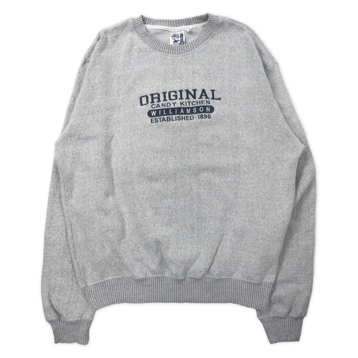 ESY SURF CO. カレッジ刺繍 スウェット 2XL ホワイト グレー コットン パキ綿 ORIGINAL CANDY KITCHEN WILLIAMSON ビッグサイズ