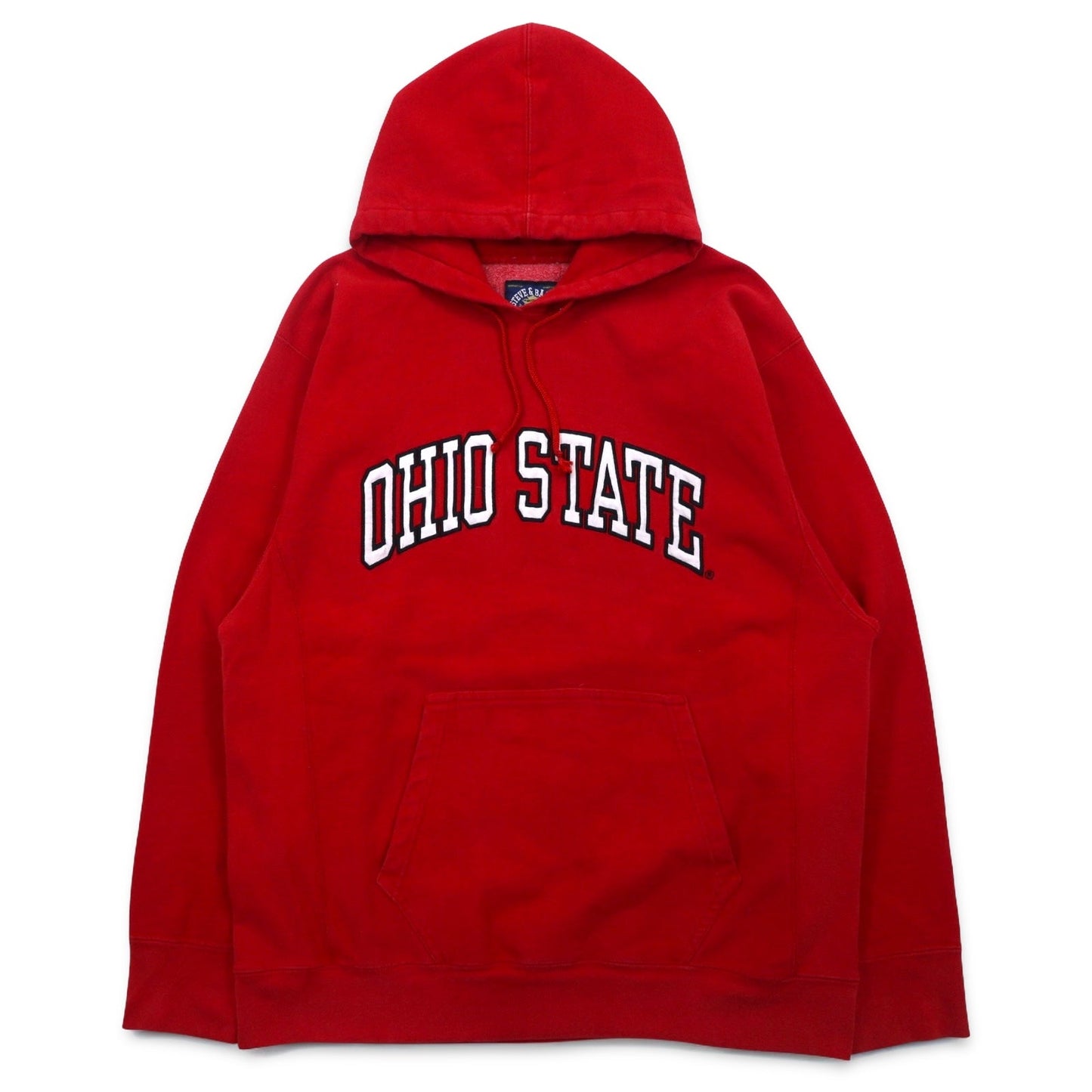 90年代 STEVE & BARRY'S リバースウィーブ プルオーバー パーカー L レッド カレッジ OHIO STATE アーチロゴ