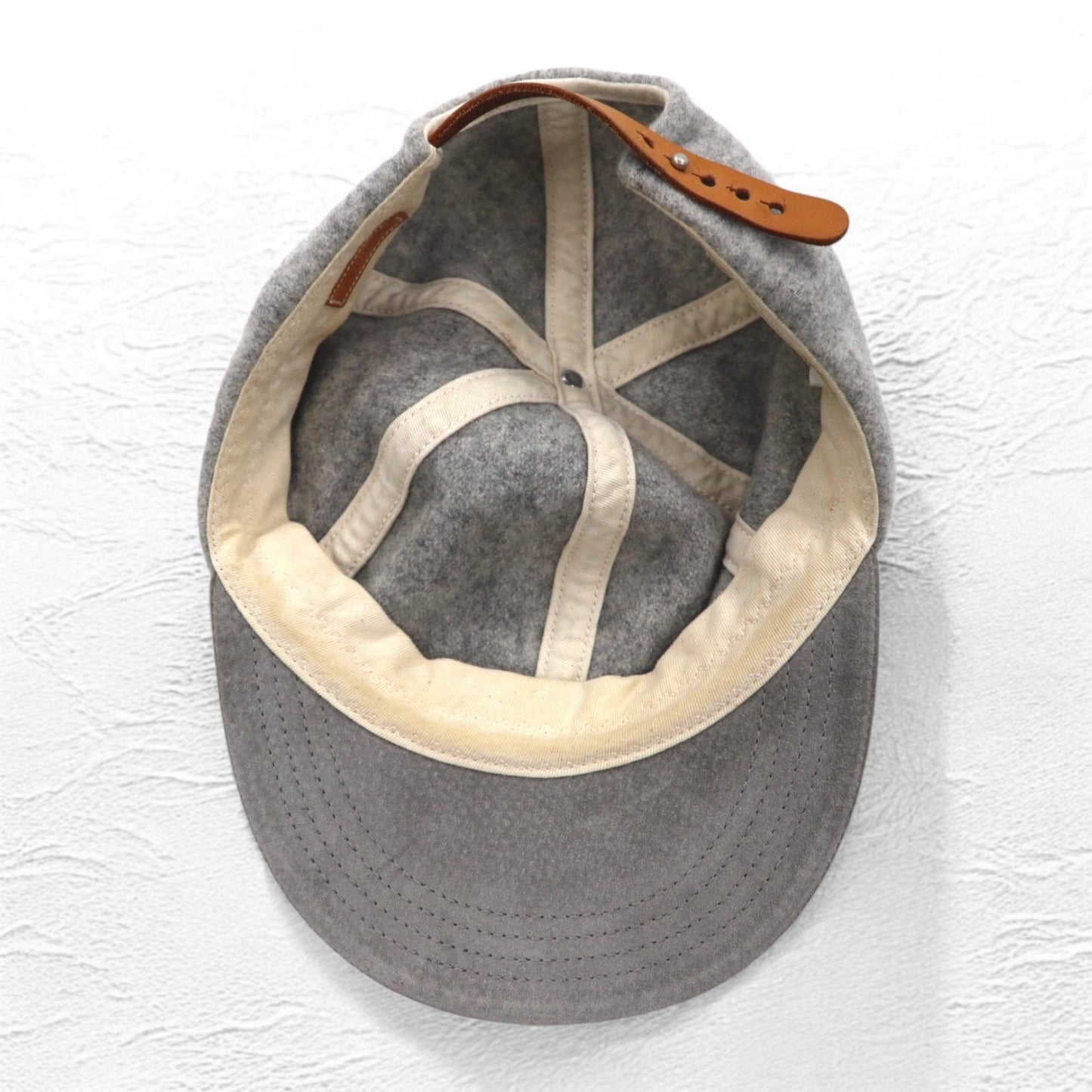 Hender Scheme キャップ 2 tone wool cap FREE グレー 豚革 レザー 日本製