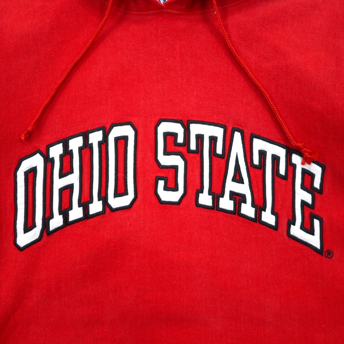 90年代 STEVE & BARRY'S リバースウィーブ プルオーバー パーカー L レッド カレッジ OHIO STATE アーチロゴ