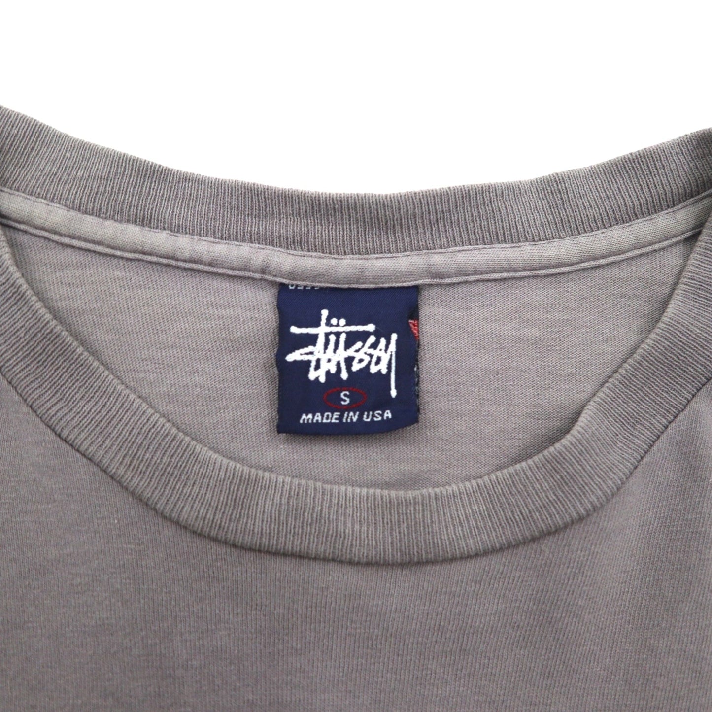 stussy 90年代 USA製 オールドステューシー シングルステッチ Tシャツ S グレー コットン 両面プリント
