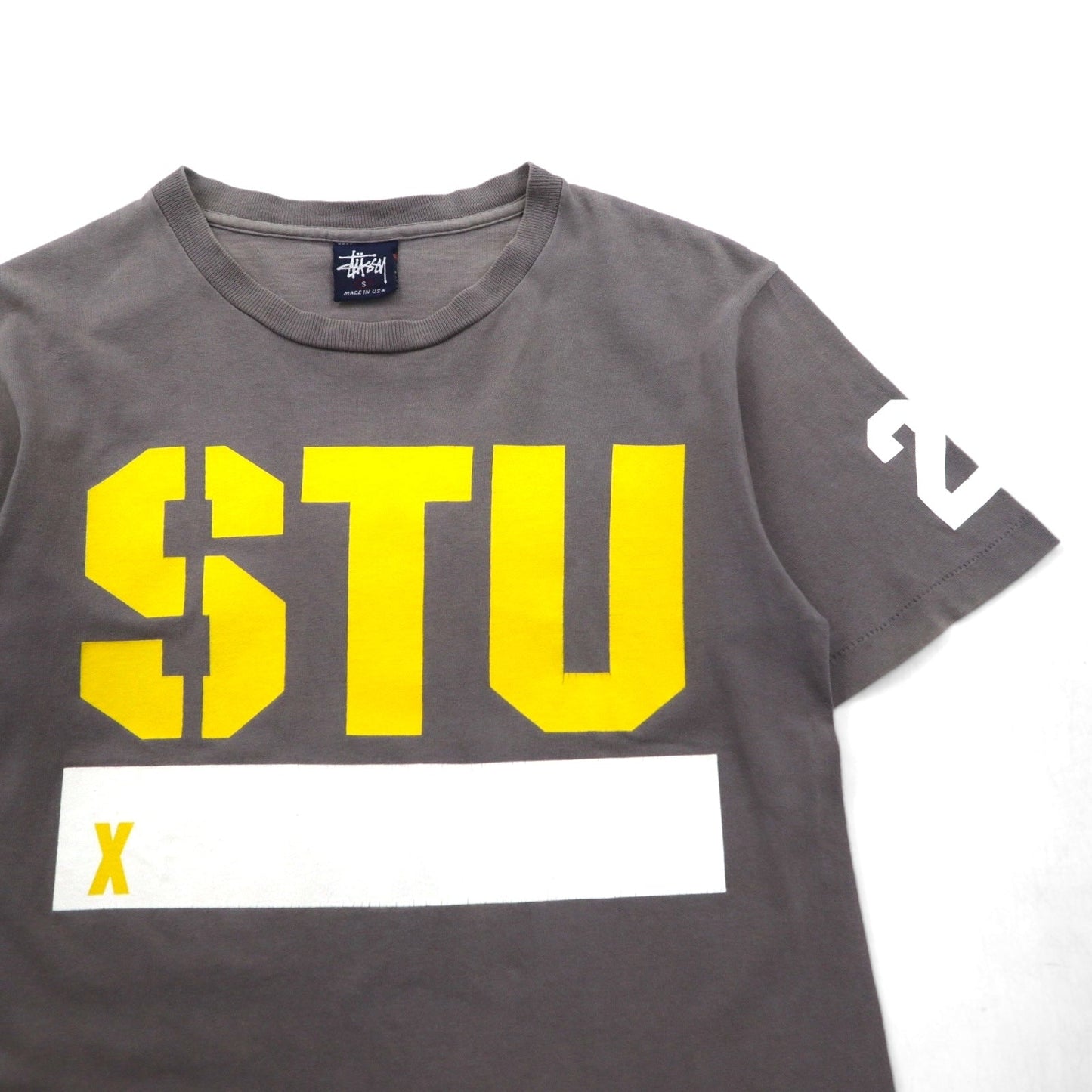 stussy 90年代 USA製 オールドステューシー シングルステッチ Tシャツ S グレー コットン 両面プリント
