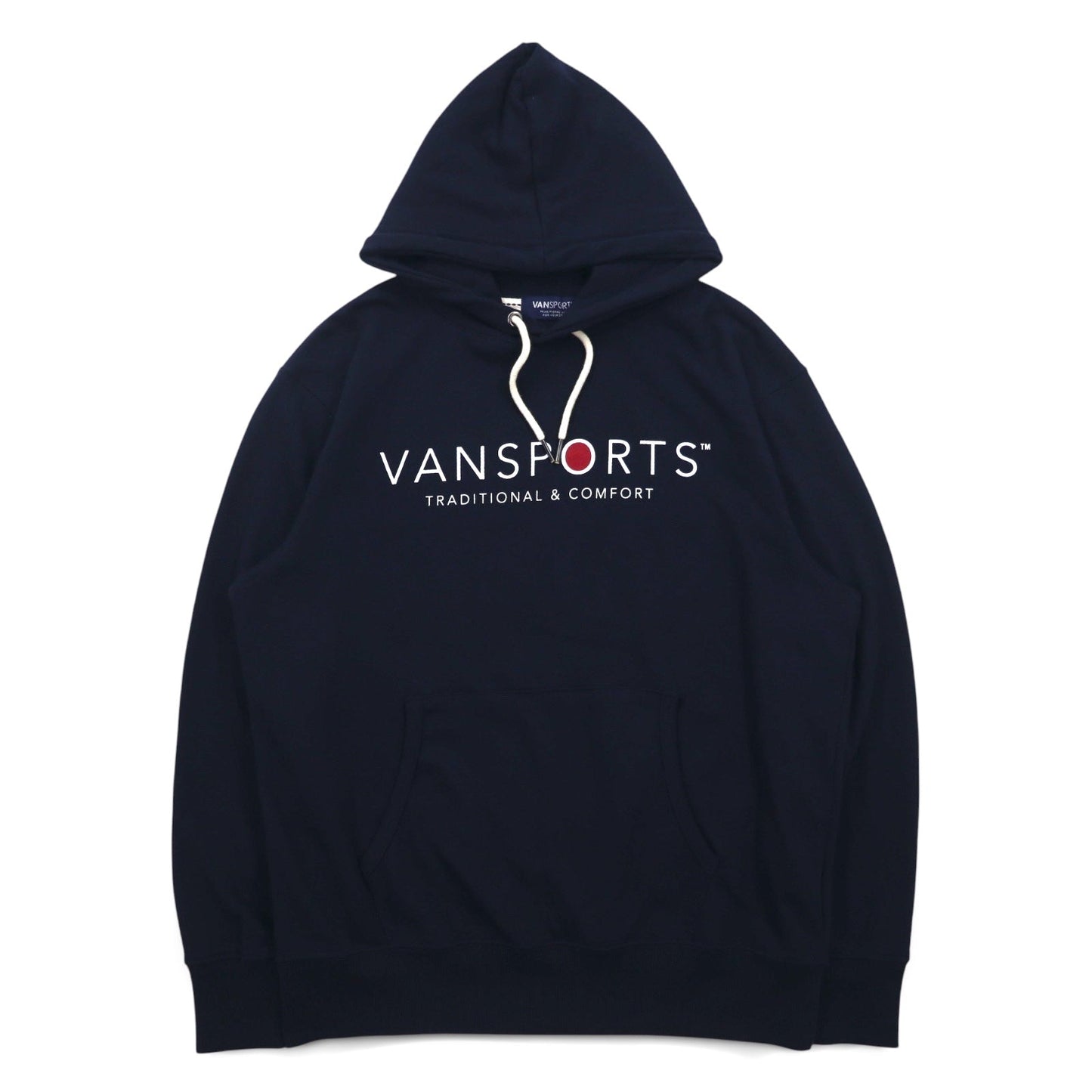 VAN SPORTS プルオーバー パーカー M ネイビー コットン ロゴプリント