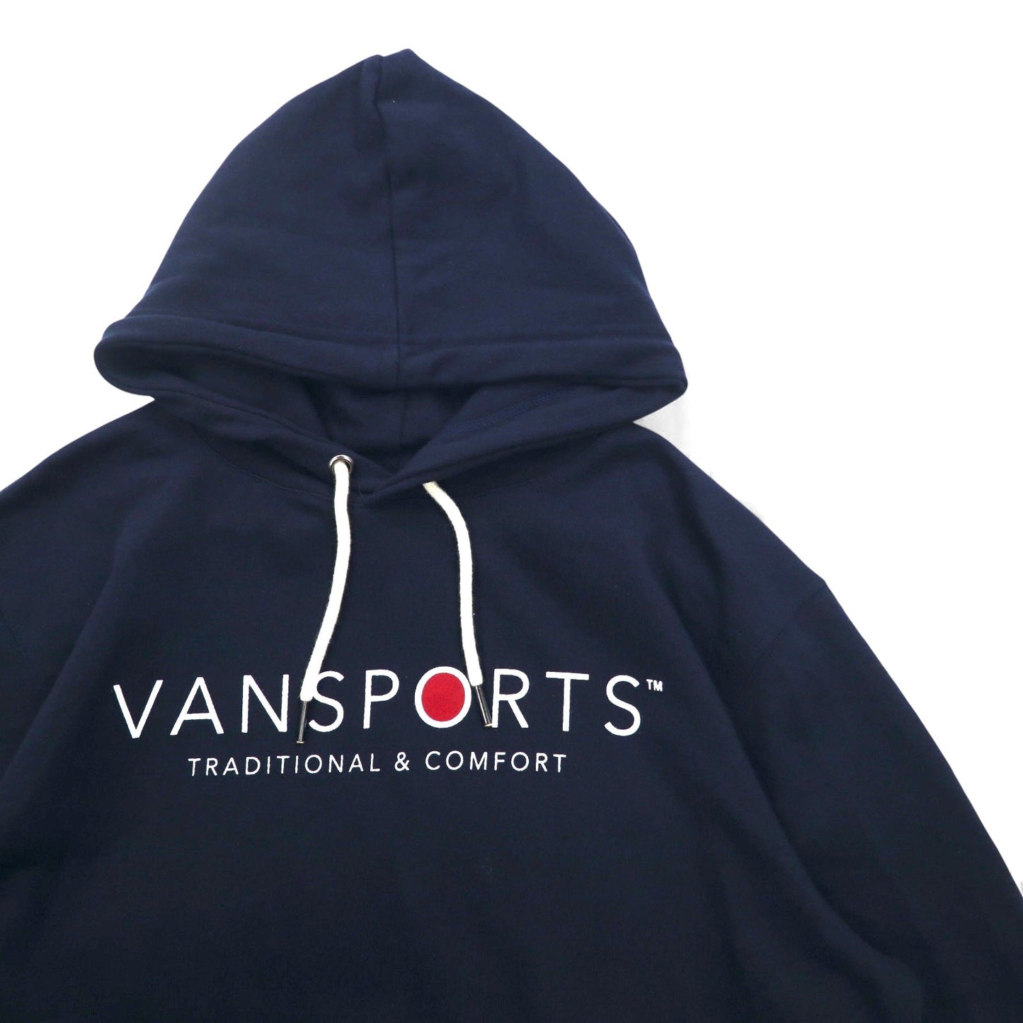 VAN SPORTS プルオーバー パーカー M ネイビー コットン ロゴプリント