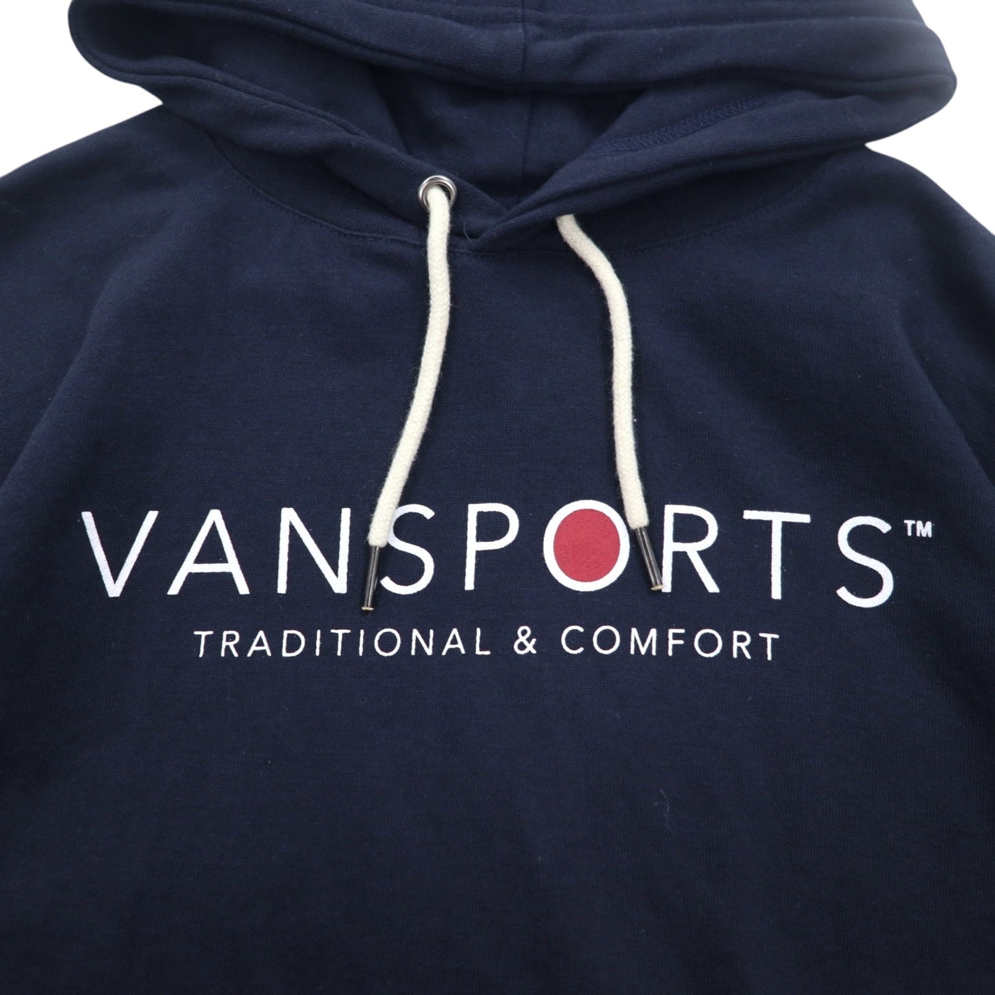 VAN SPORTS プルオーバー パーカー M ネイビー コットン ロゴプリント