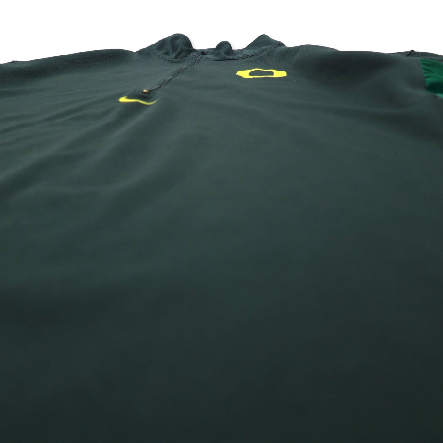 NIKE 90年代 TEAMタグ ハーフジップ トラックジャケット 半袖 XXL グリーン ポリエステル センタースウォッシュ NCAA DUCKS ビッグサイズ