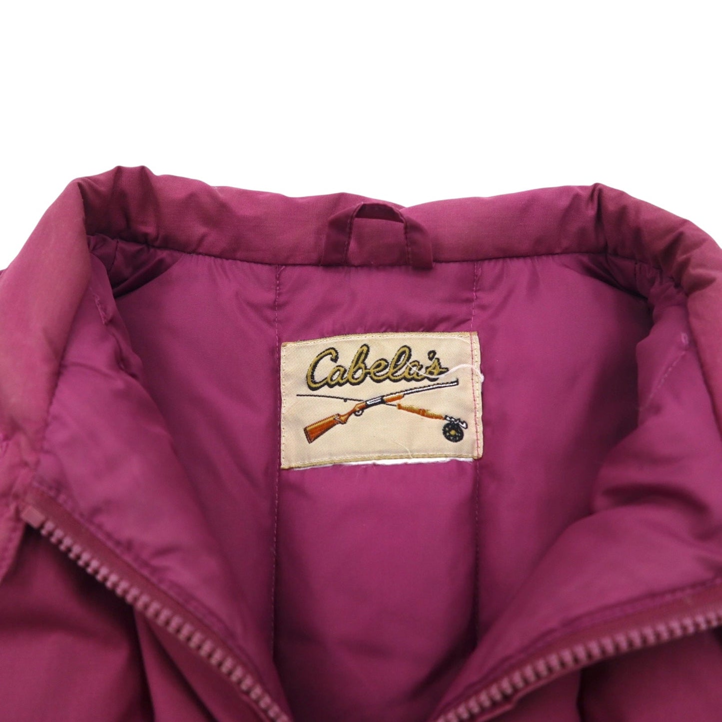 Cabela's 90年代 ダウンジャケット ダウンコート L ピンク ダブルジップ ファー フード着脱式