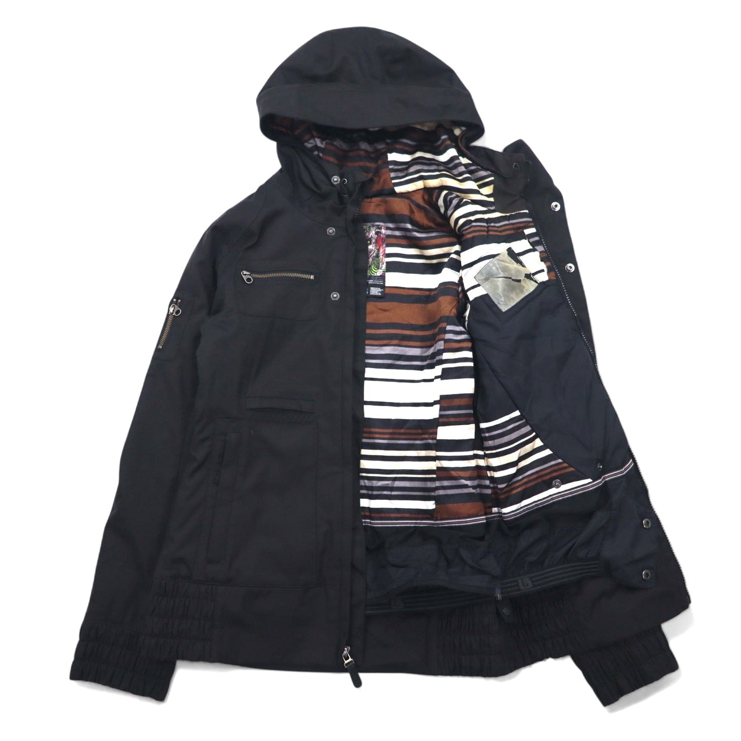 burton マウンテンパーカー S ブラック ポリエステル DRYRIDE 防水 スキーウェア