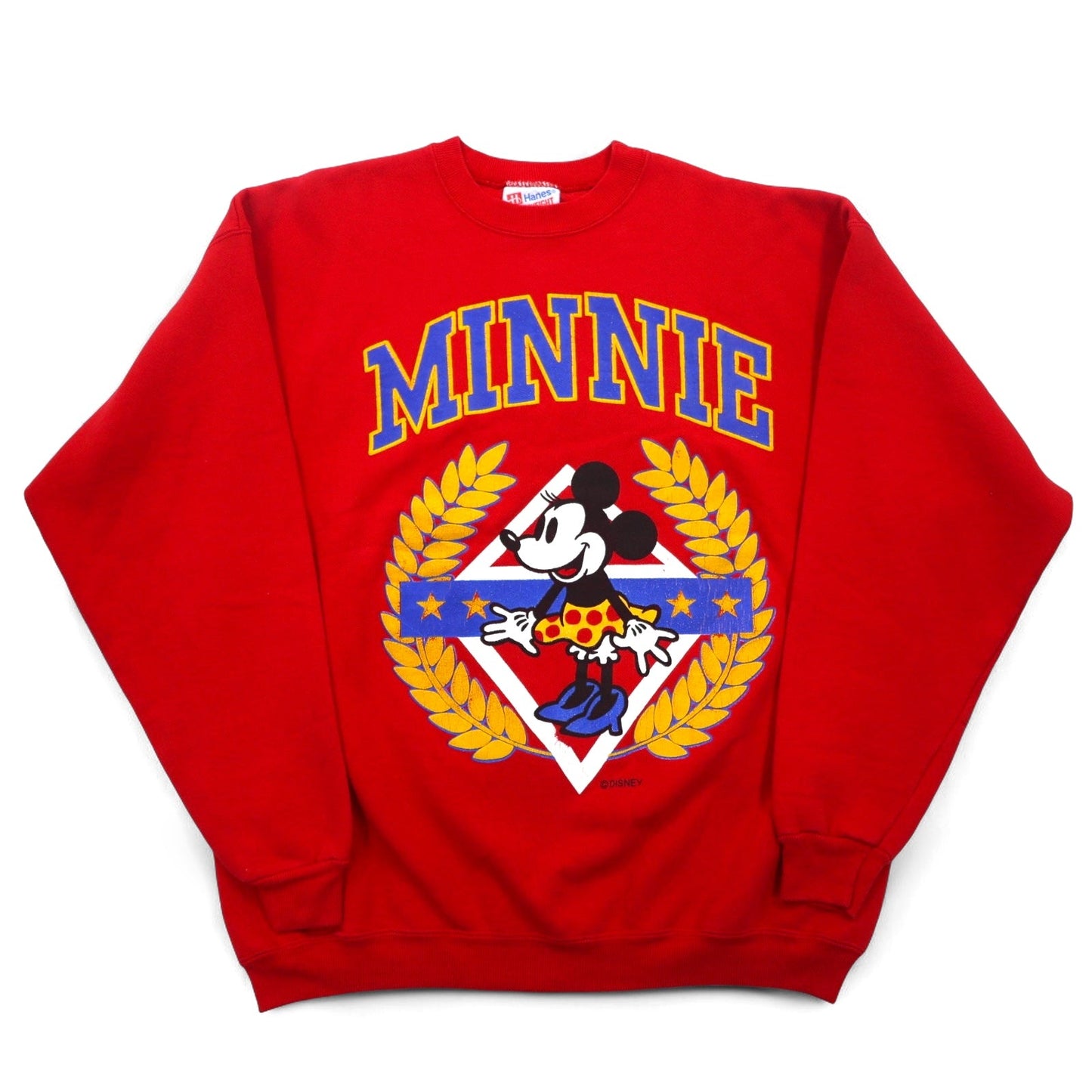 USA製 90年代 Disney ミニーマウス MINNIE スウェット XL レッド 裏起毛 キャラクター プリント Hanes