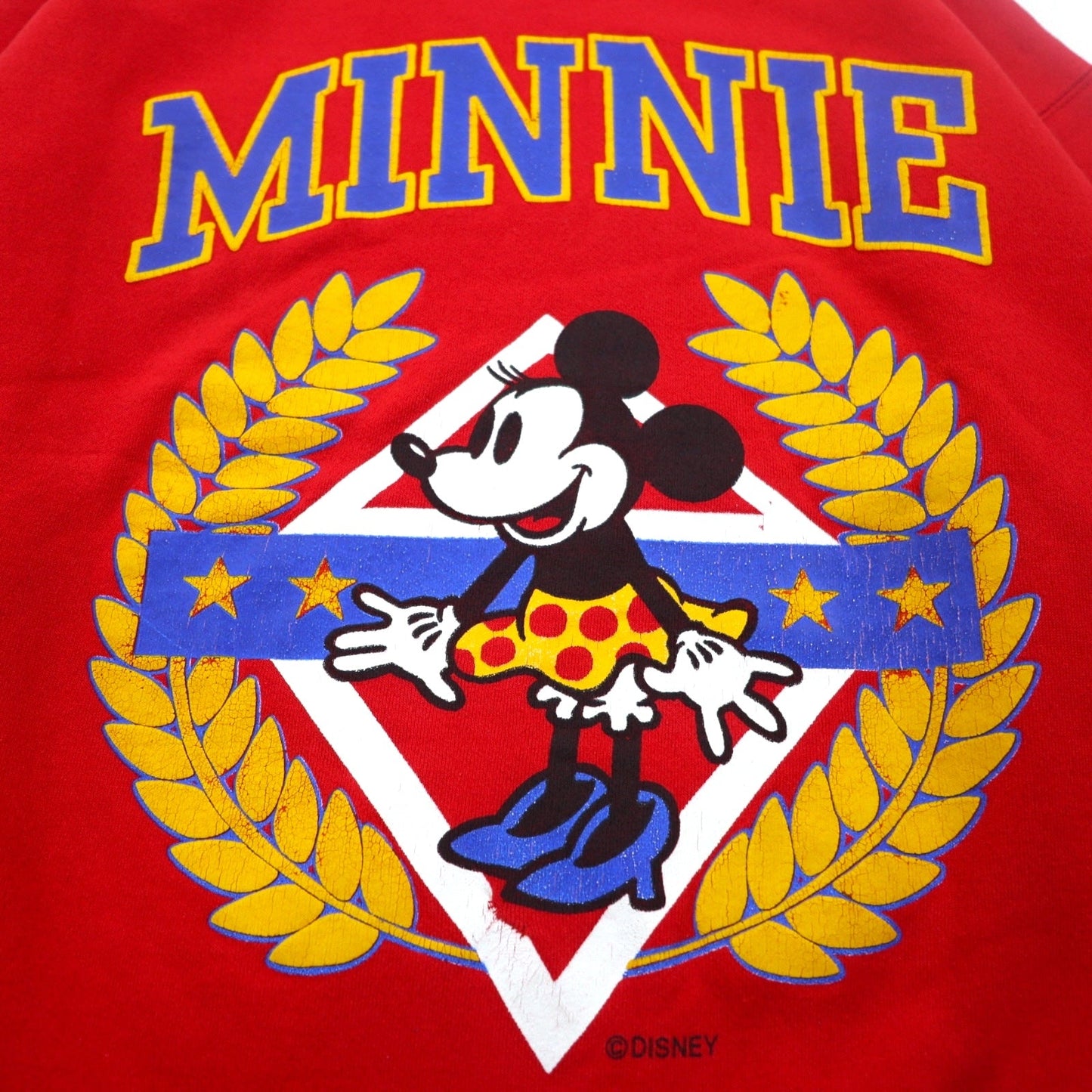 USA製 90年代 Disney ミニーマウス MINNIE スウェット XL レッド 裏起毛 キャラクター プリント Hanes