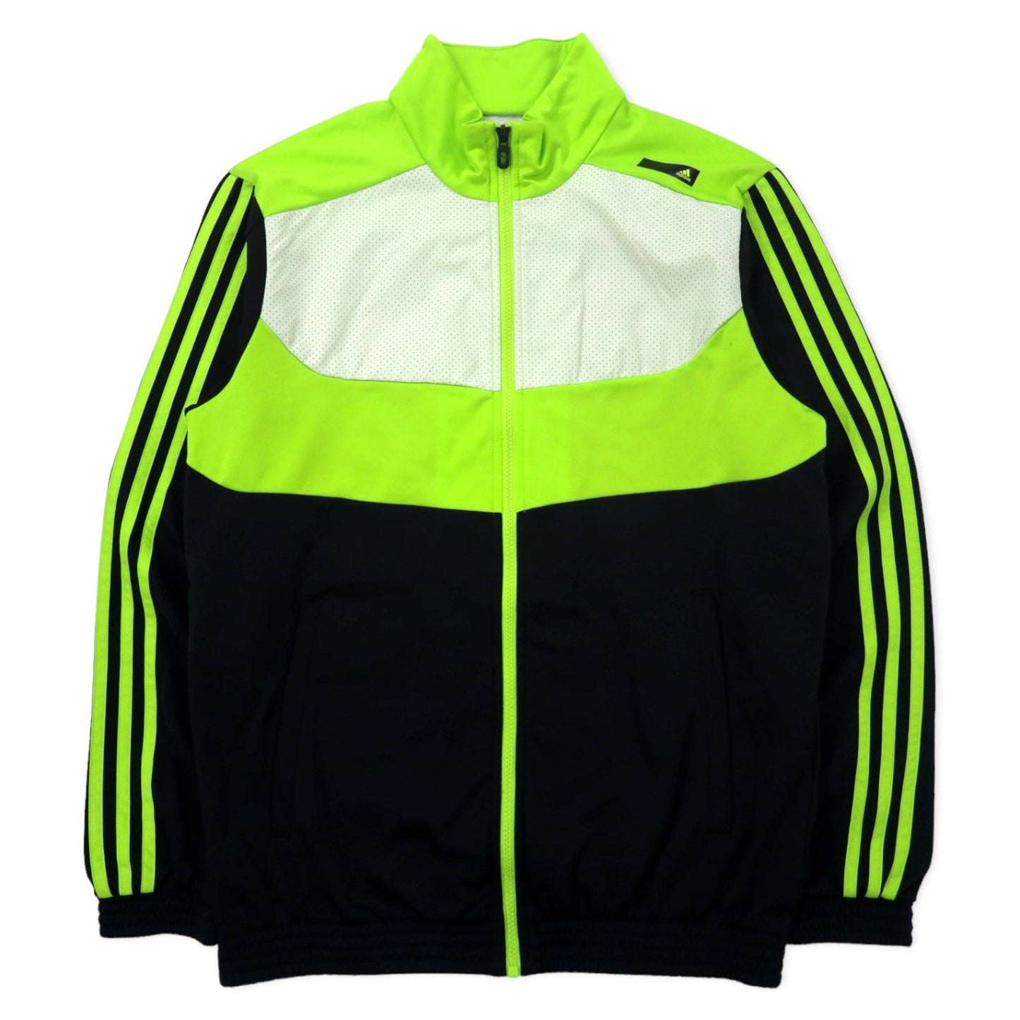 adidas トラックジャケット ジャージ L グリーン ブラック ポリエステル 3ストライプス