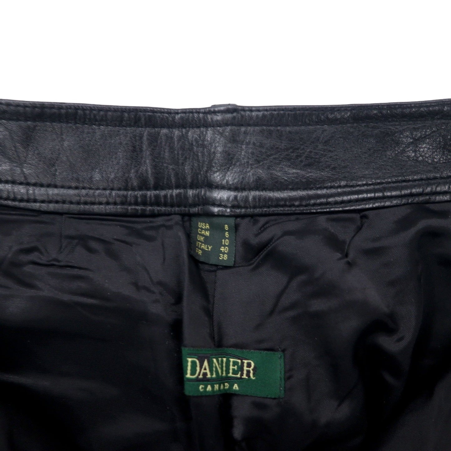 DANIER CANADA レザーパンツ S ブラック ジッパーフライ