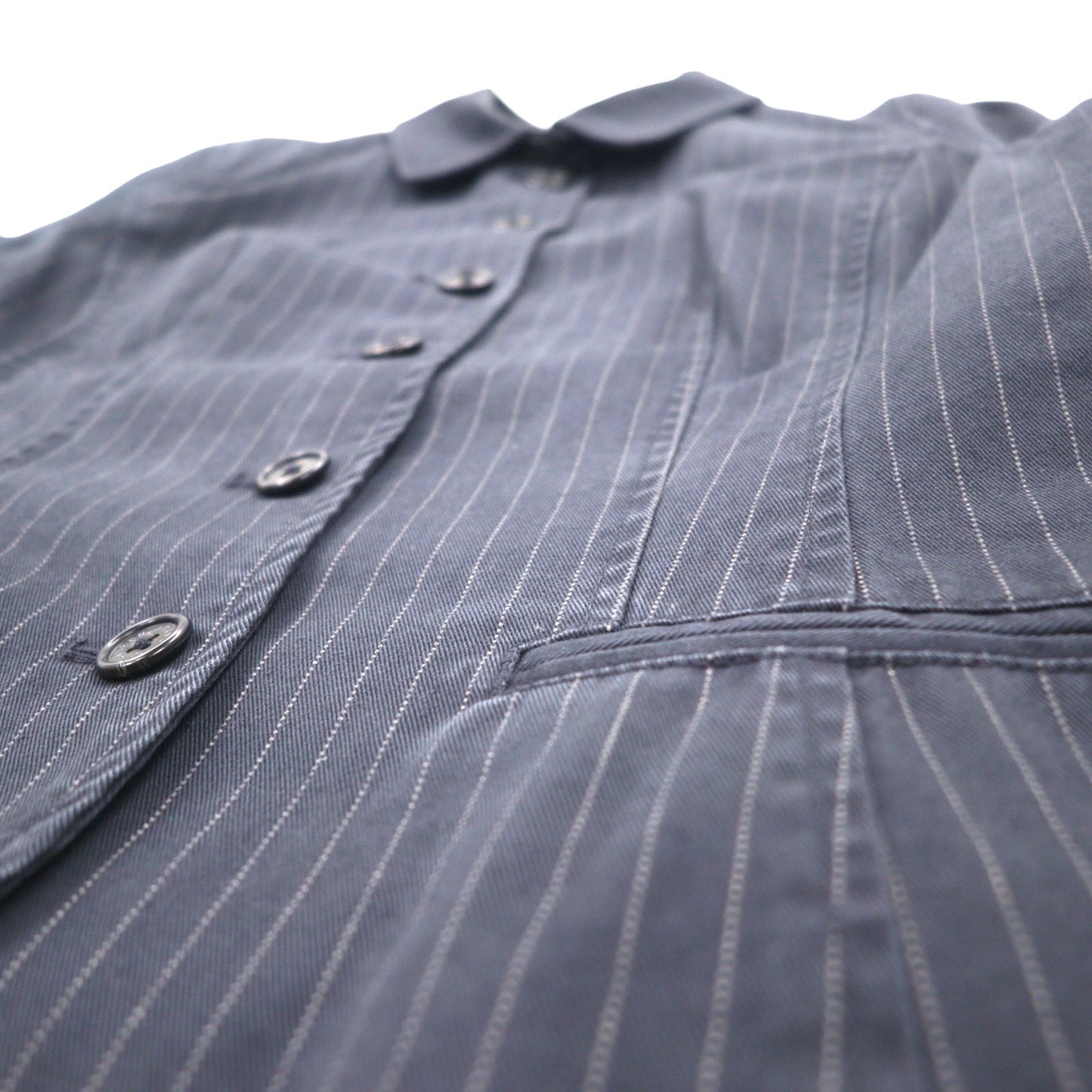 LAUREN JEANS Co. 90年代 ウォバッシュ カバーオール ジャケット L ネイビー ストライプ コットン