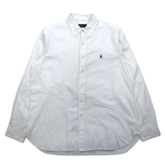 RALPH LAUREN オックスフォード ボタンダウンシャツ XL ホワイト コットン スモールポニー刺繍 スリランカ製