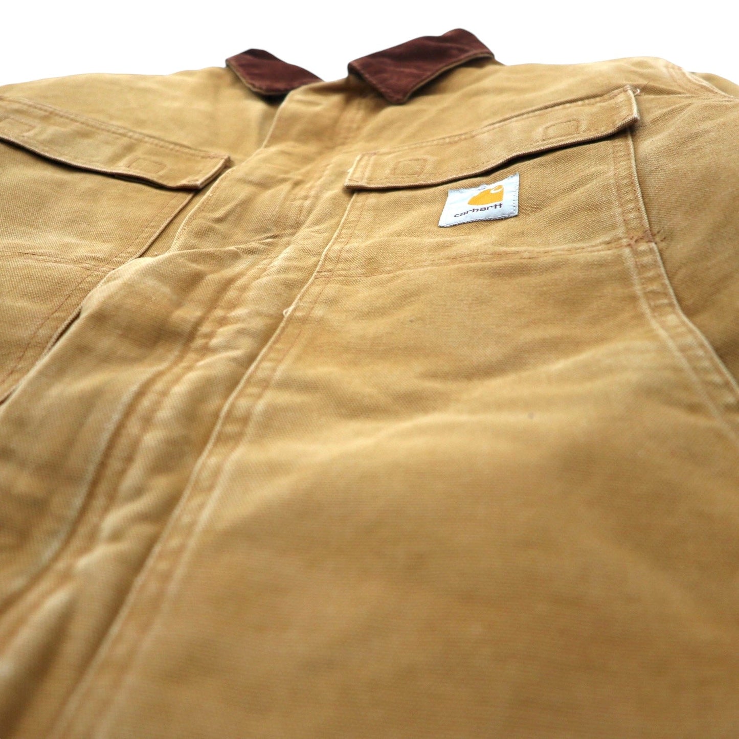 Carhartt USA製 ダック トラディショナルコート カバーオール 46 TALL ベージュ コットン 襟コーデュロイ キルティングライナー 中綿 Arctic Traditional Coat C03
