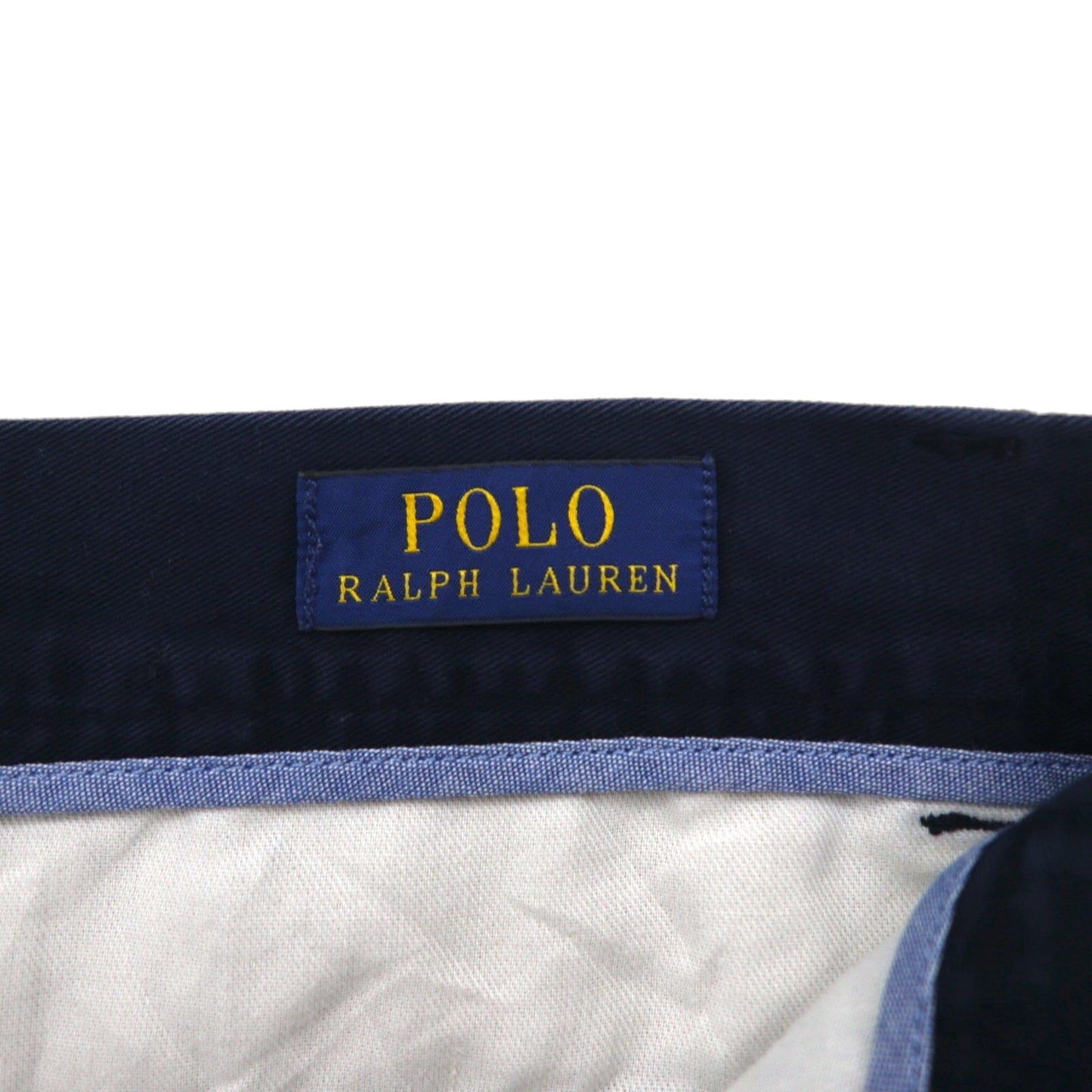 POLO RALPH LAUREN クラシックフィット ショート チノパンツ ハーフパンツ L ネイビー オールオーバーポニー 刺繍