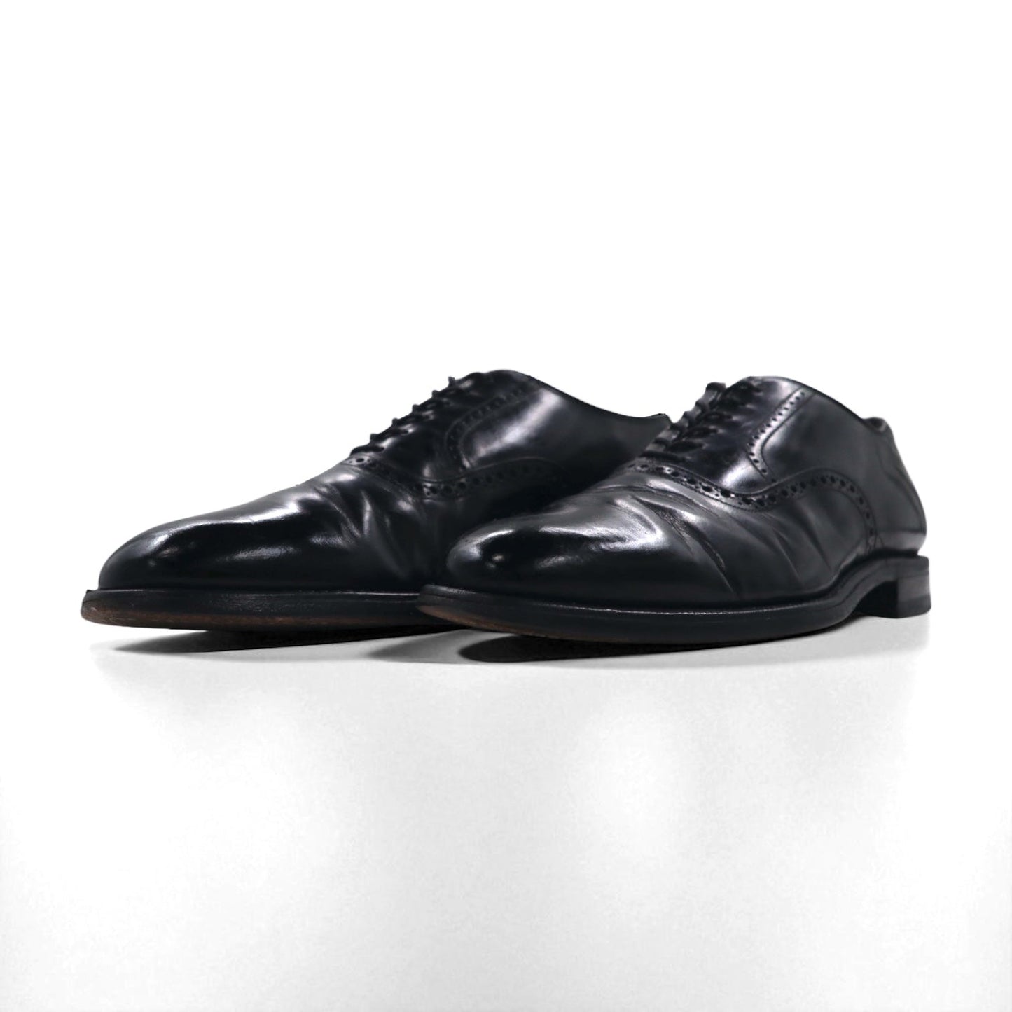 THE JOHNSTON & MURPHY SHOE 70年代 USA製 サドル ドレスシューズ 27-27.5cm ブラック レザー