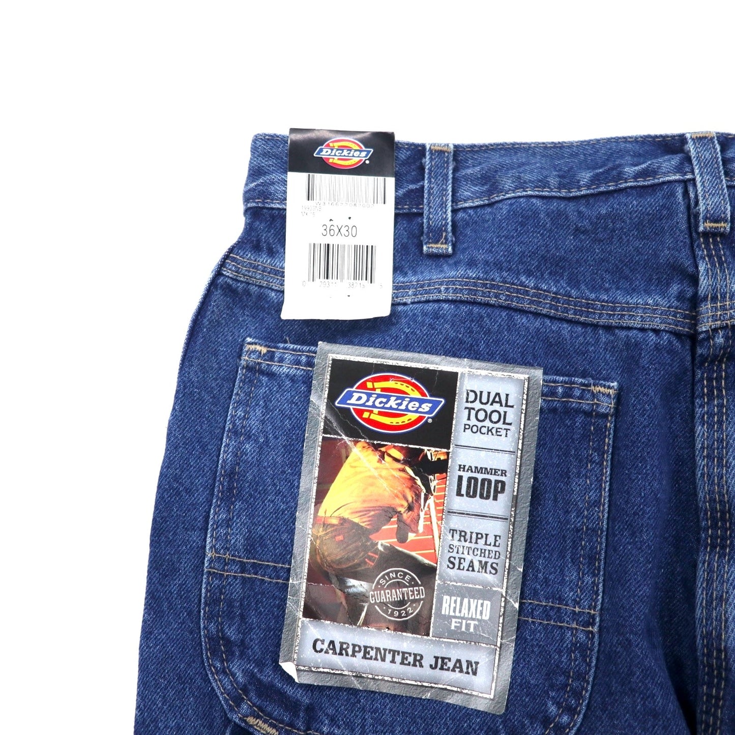 Dickies カーペンター ペインター ジーンズ デニムパンツ 36 ブルー ストーンウォッシュ コットン 14onz ハンマーループ 1993SNB メキシコ製 未使用品