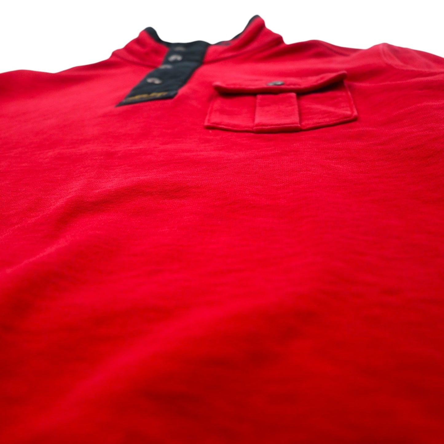 Polo by Ralph Lauren ハーフジップ スウェット S レッド 胸ポケットTALONジップ スナップボタン