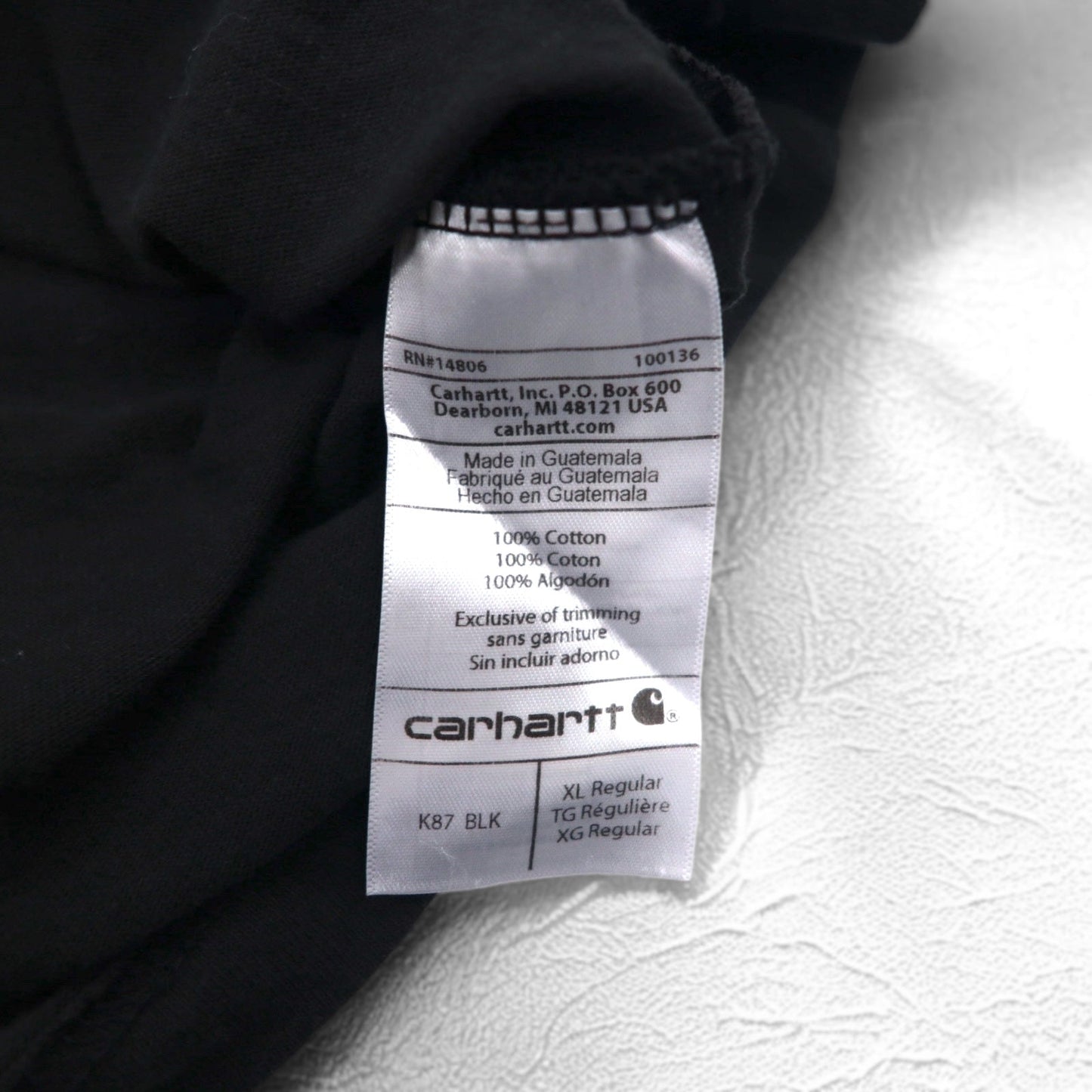 carhartt ポケット Tシャツ ポケTee XL ブラック コットン ORIGINAL FIT グアテマラ製