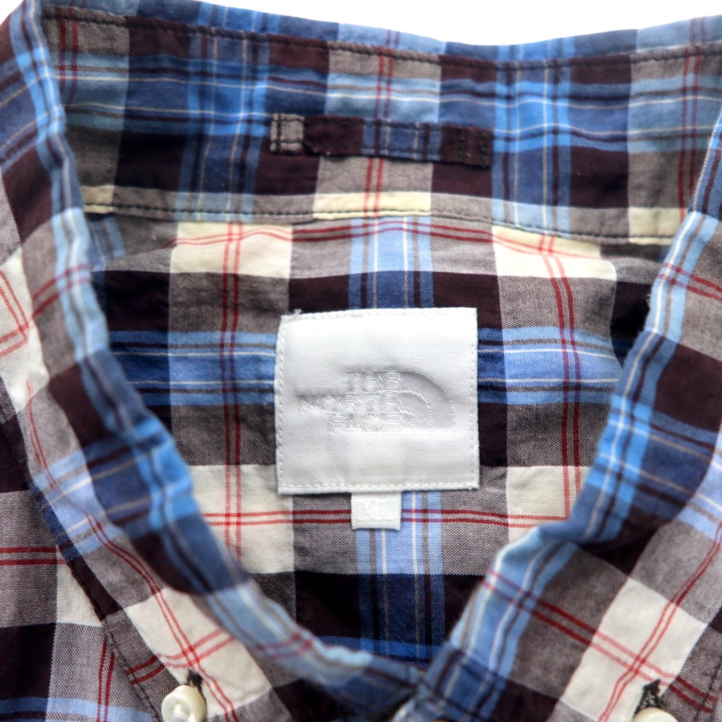 THE NORTH FACE ボタンダウンシャツ XL ブルー チェック コットン NR11248H