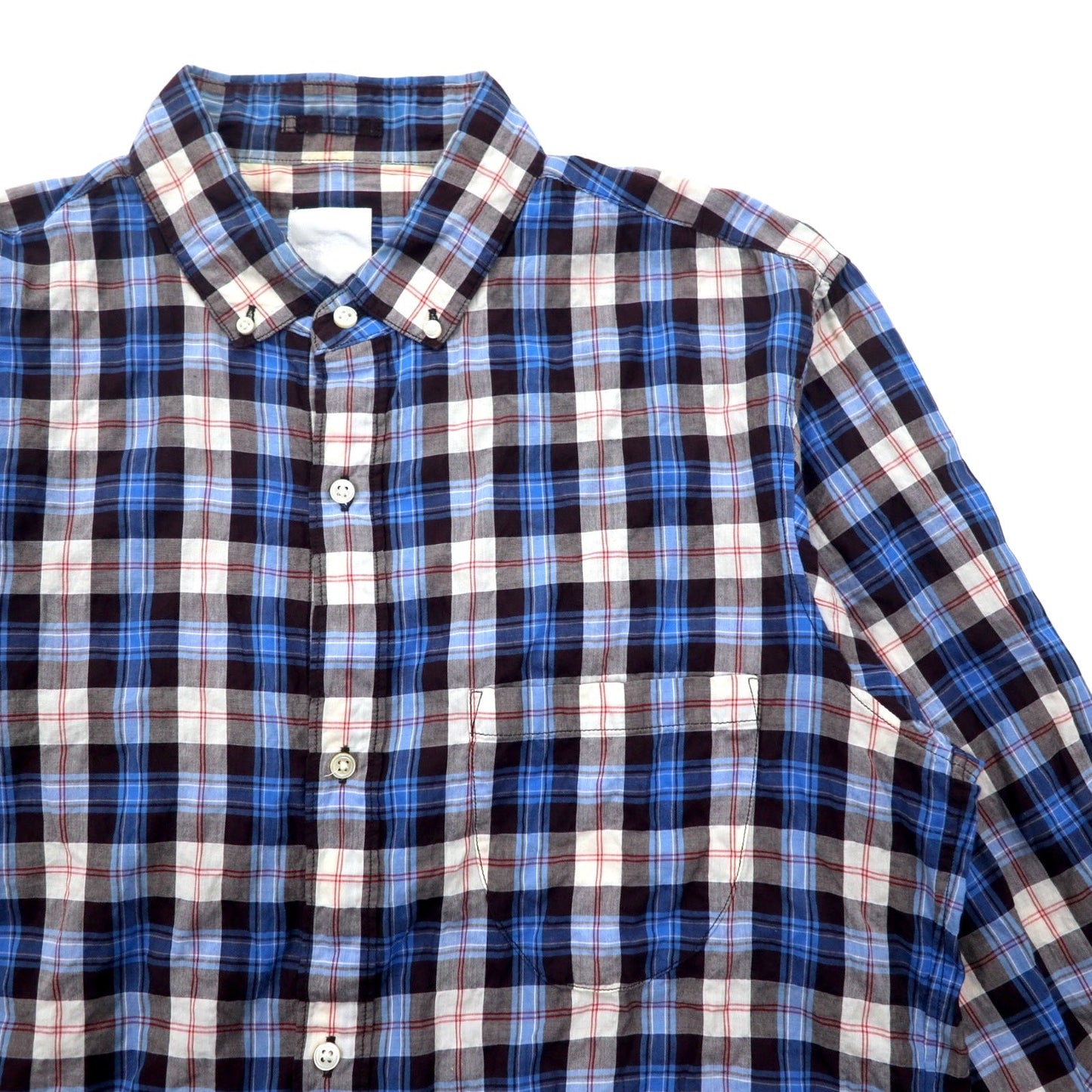 THE NORTH FACE ボタンダウンシャツ XL ブルー チェック コットン NR11248H