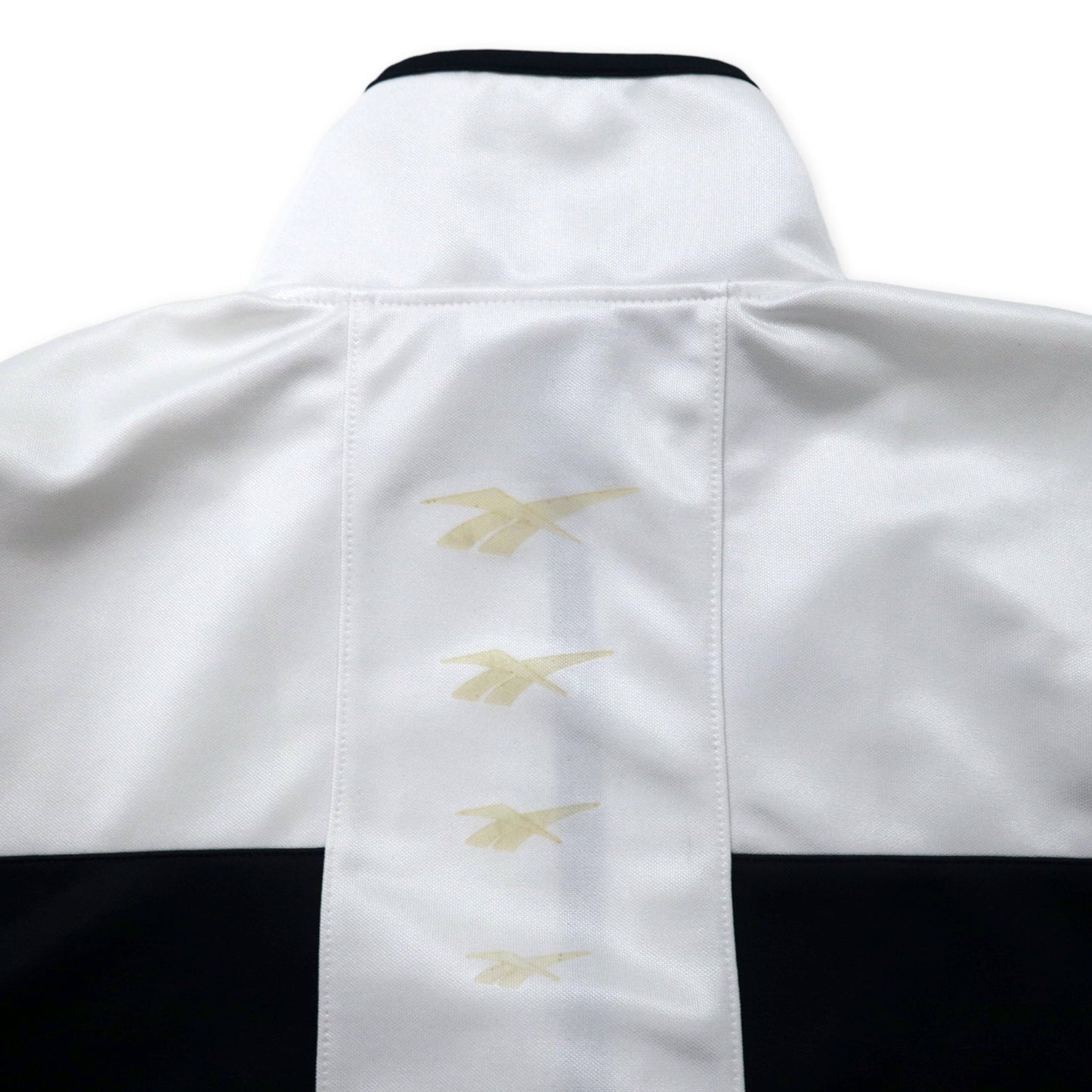 Reebok 90年代 トラックジャケット ジャージ M ホワイト ブラック ポリエステル ベクターロゴ刺繍 日本製