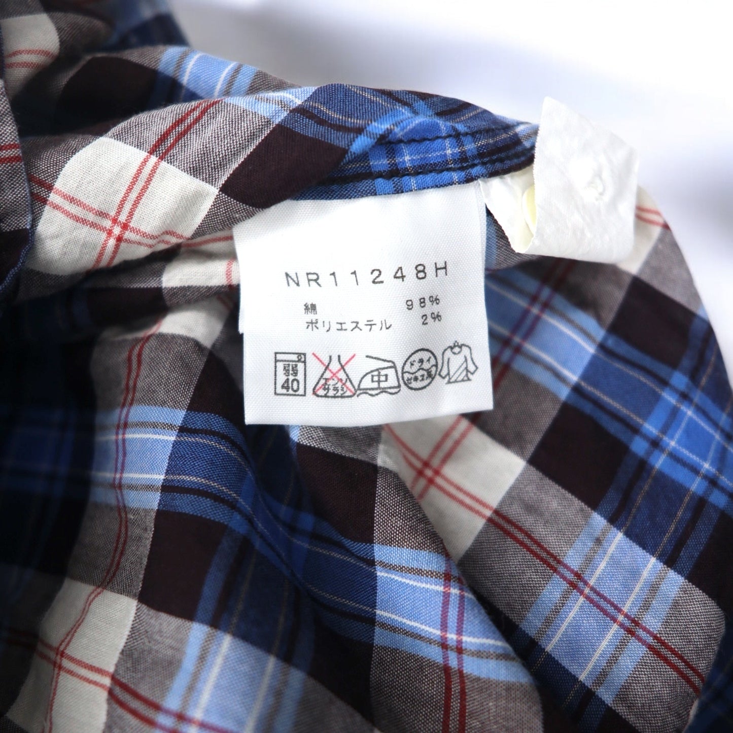 THE NORTH FACE ボタンダウンシャツ XL ブルー チェック コットン NR11248H