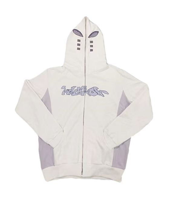 Foreign trade bapeGengar Ghost Stone Gengar Harajuku 3D digital printing sweater zipper to the end hoodie Y2K