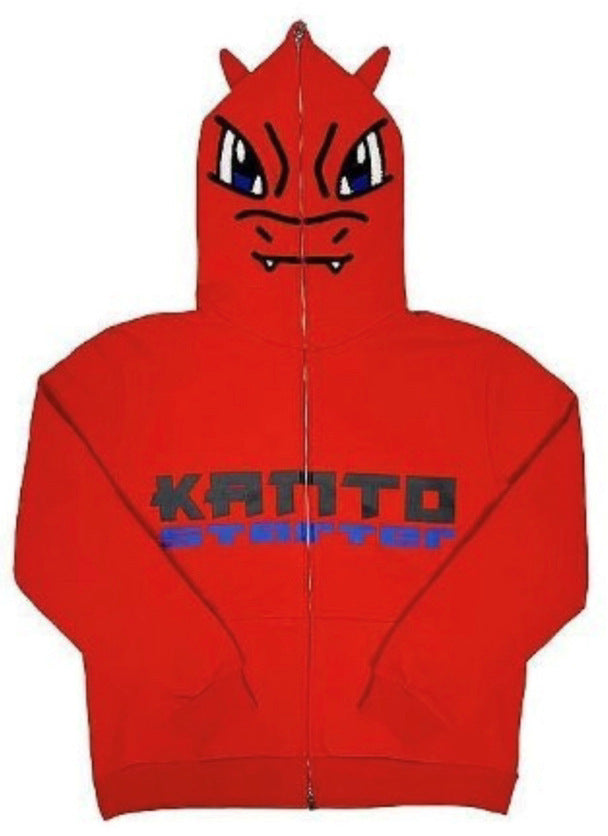 Foreign trade bapeGengar Ghost Stone Gengar Harajuku 3D digital printing sweater zipper to the end hoodie Y2K