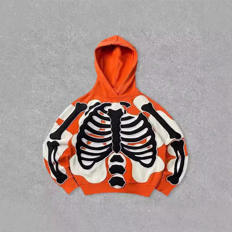 2025 new skull skeleton 3d print sweatshirt men's trendy pullover hoodie