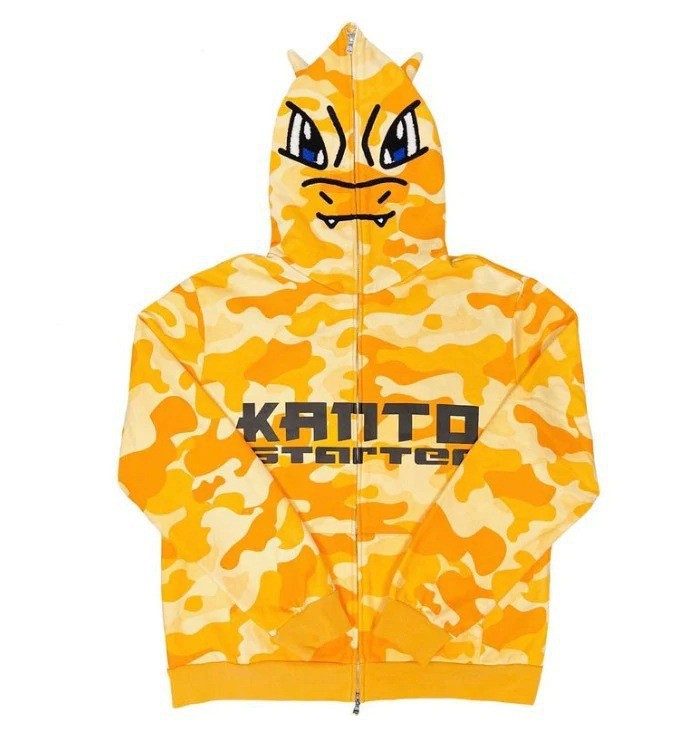 Foreign trade bapeGengar Ghost Stone Gengar Harajuku 3D digital printing sweater zipper to the end hoodie Y2K