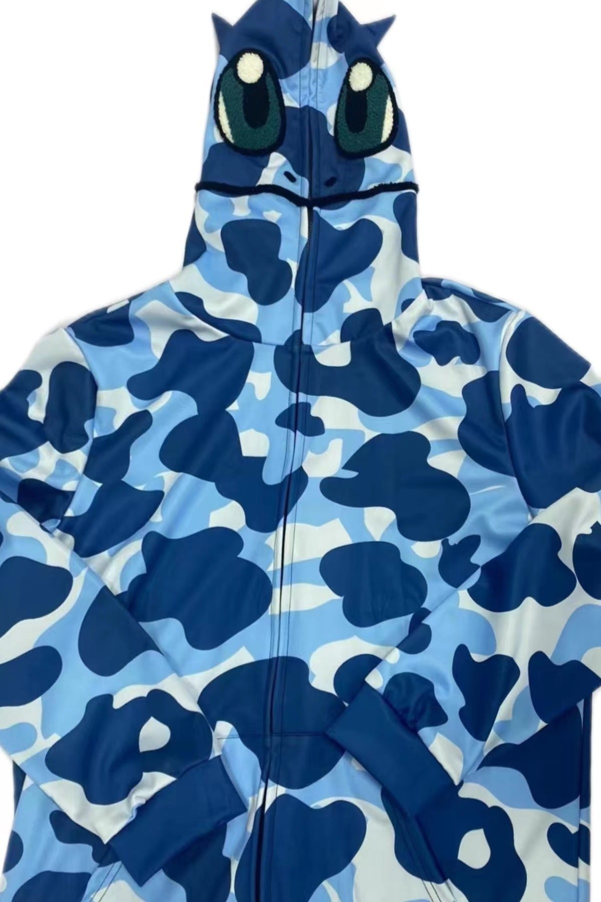 Foreign trade bapeGengar Ghost Stone Gengar Harajuku 3D digital printing sweater zipper to the end hoodie Y2K