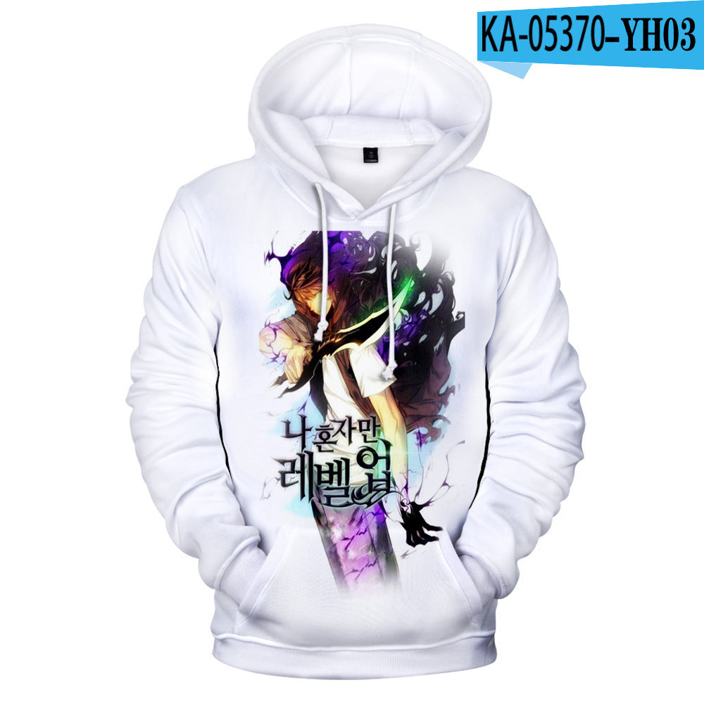 2021 Amazon Cross-Border Solo Leveling Online Novel 3D Printed Loose Hooded Sweatshirt for Men and Women