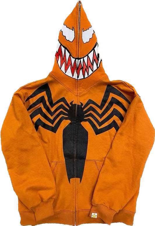 Foreign trade bapeGengar Ghost Stone Gengar Harajuku 3D digital printing sweater zipper to the end hoodie Y2K