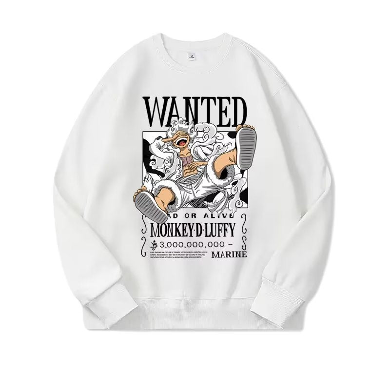 One Piece Sweatshirt Luffy 2023 Men's Spring and Autumn Couple Loose Round Neck Long Sleeve Youth Coat Head T-Shirt