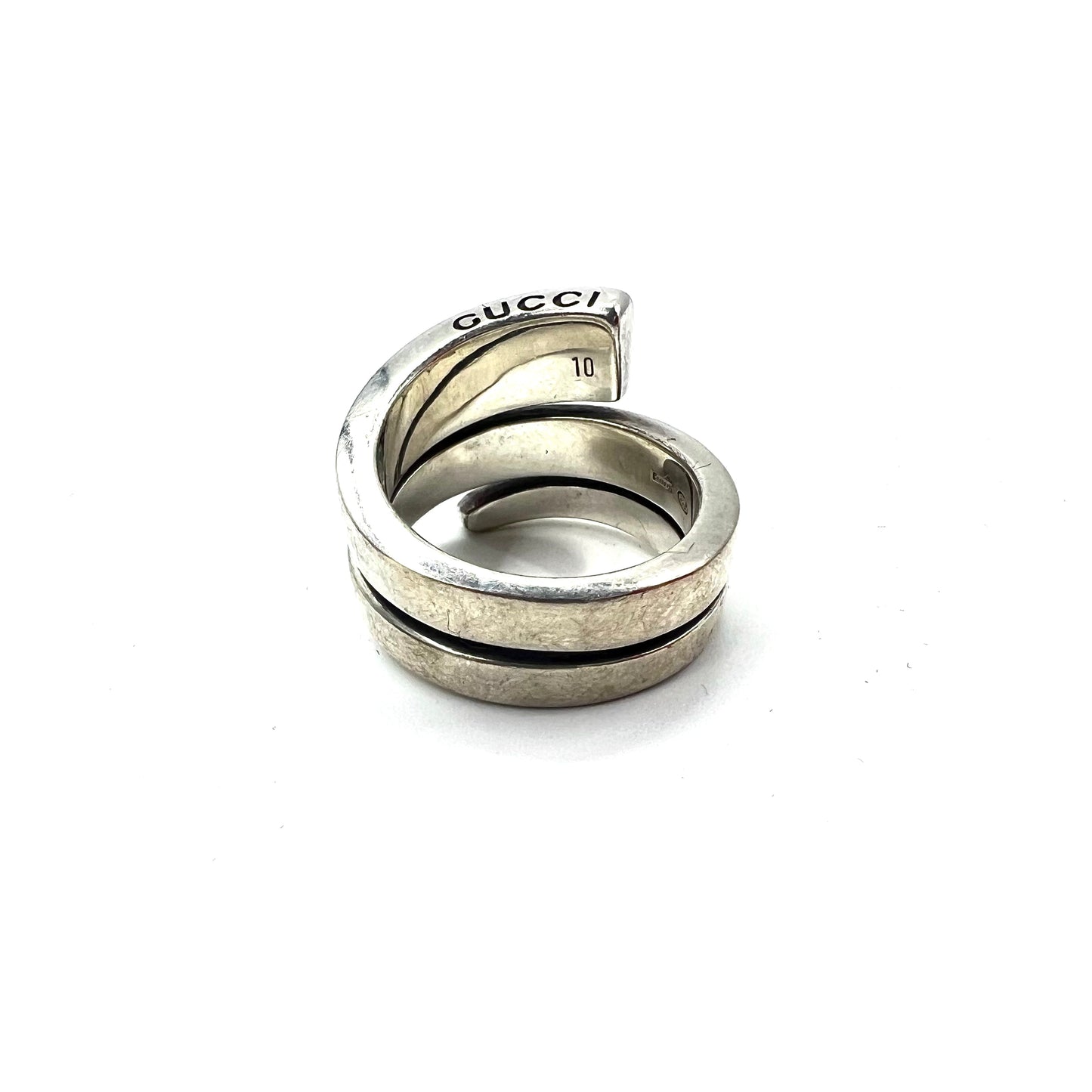 GUCCI スパイラル スネーク Gロゴ リング 指輪 10号 SILVER 925 シルバー SPIRAL G RING イタリア製