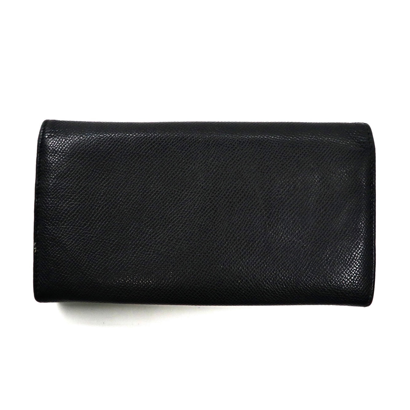 BVLGARI 長財布 ブラック 型押しレザー ロゴクリップ Clip Large Wallet イタリア製
