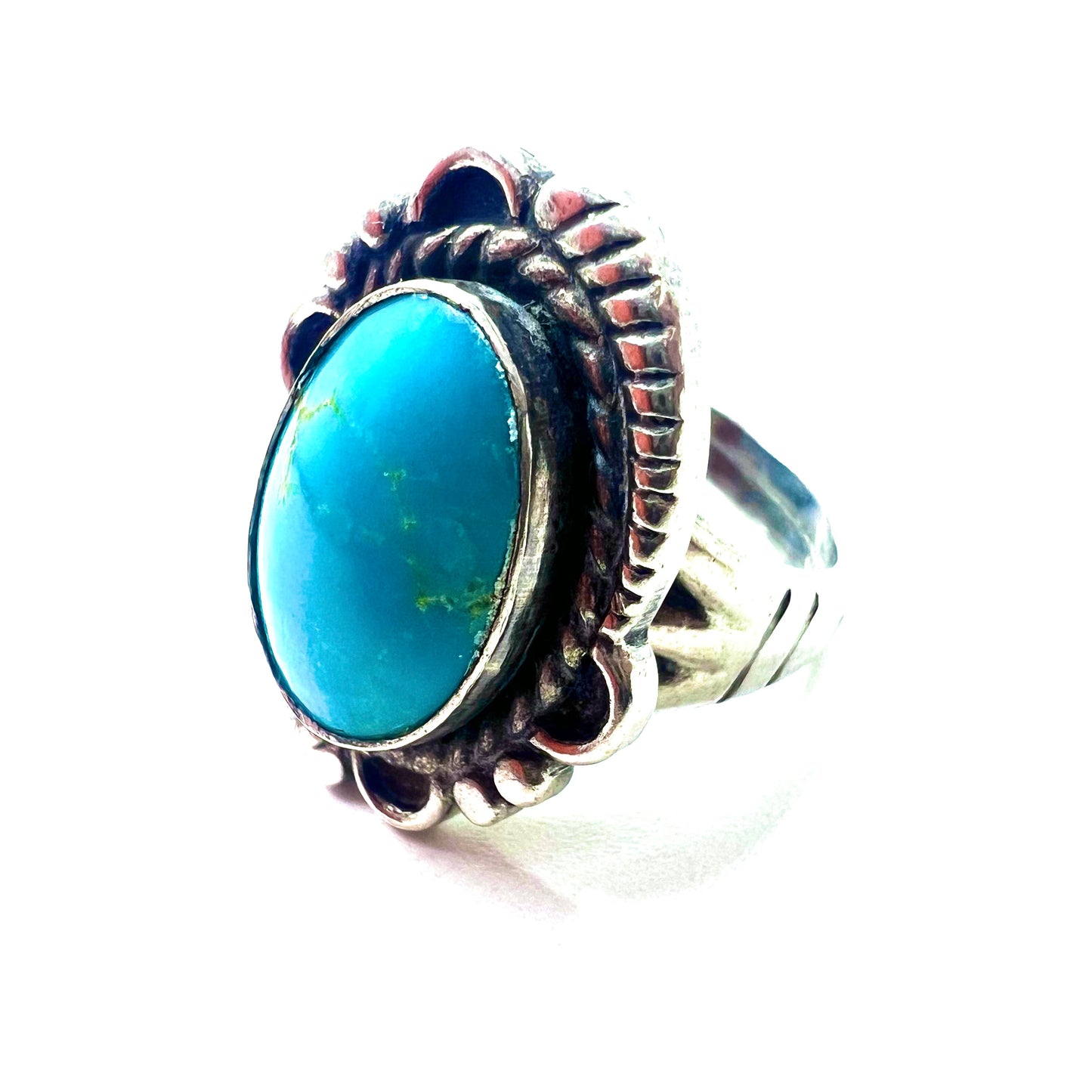 Vintage Navajo Turquoise Ring インディアンジュエリー ナバホ族 ターコイズリング 指輪 9号 STERLING SILVER ブルー ピンキーリング