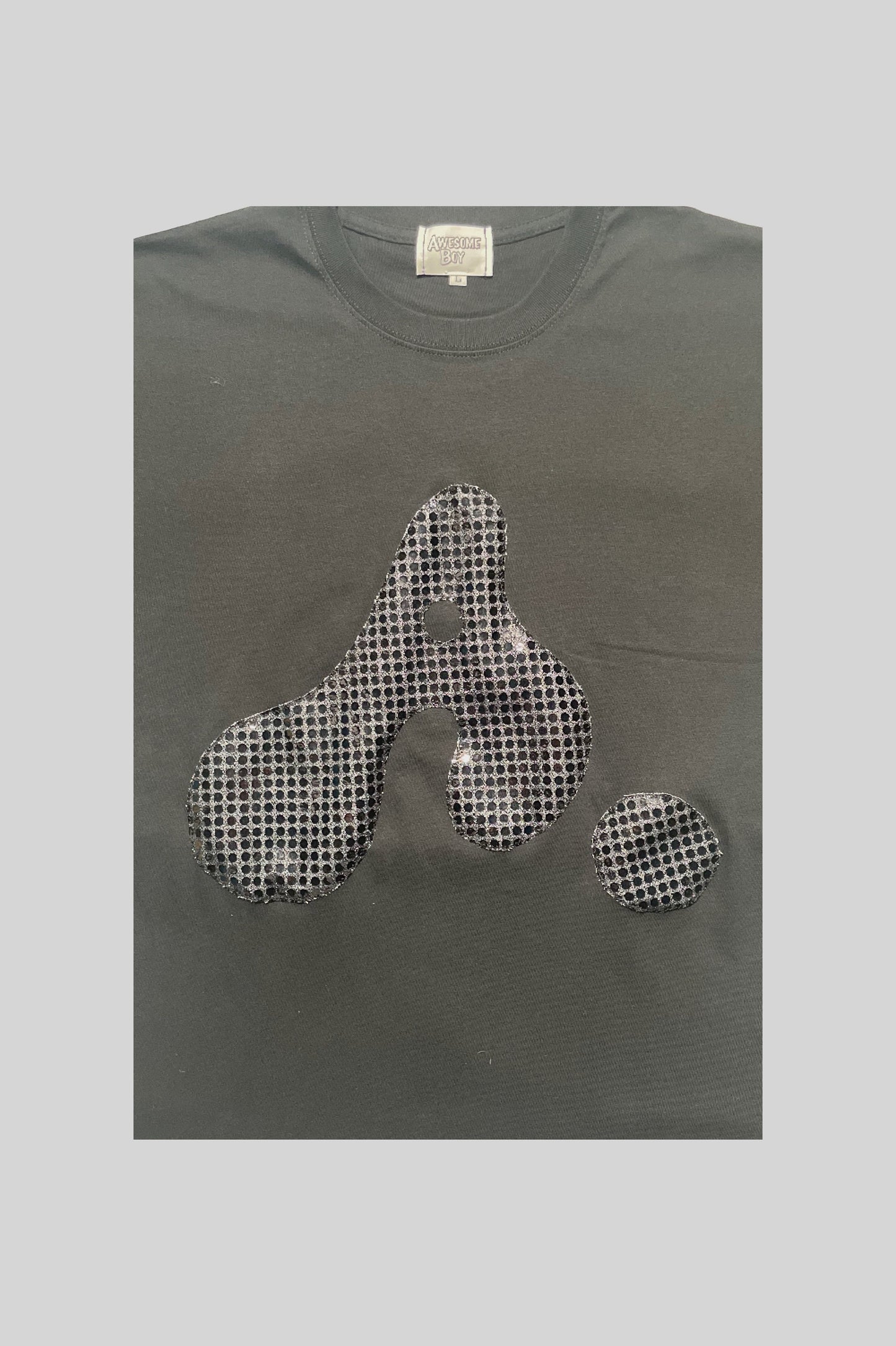 "A" LOGO TEE(SPANGLE BLACK)