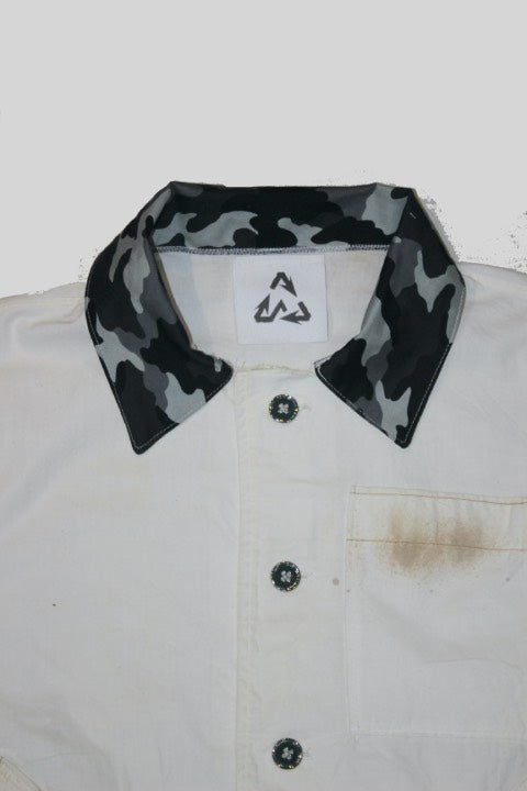 PANEL MARKER TRUCKER JACKET(WHITE)