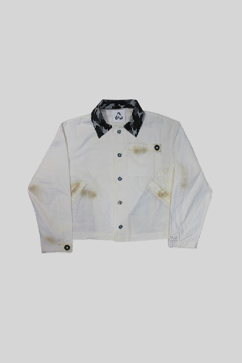 PANEL MARKER TRUCKER JACKET(WHITE)