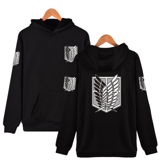 Attack on Titan 2D printed casual loose men's and women's hooded sweatshirts