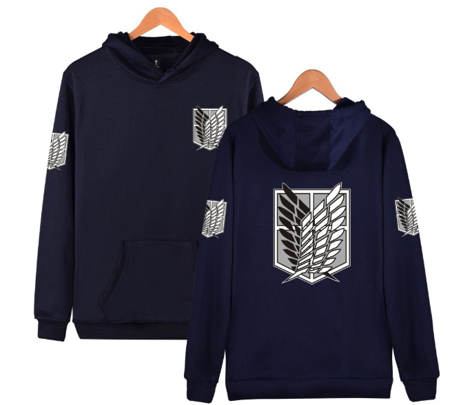 Attack on Titan 2D printed casual loose men's and women's hooded sweatshirts